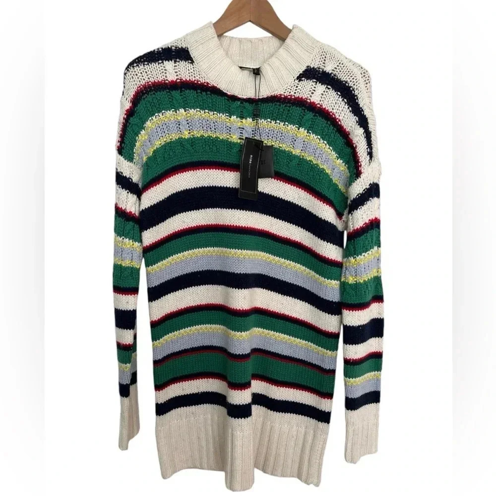 BCBG NWT Colorblock Knit Sweater Dress Oversized Fit XS